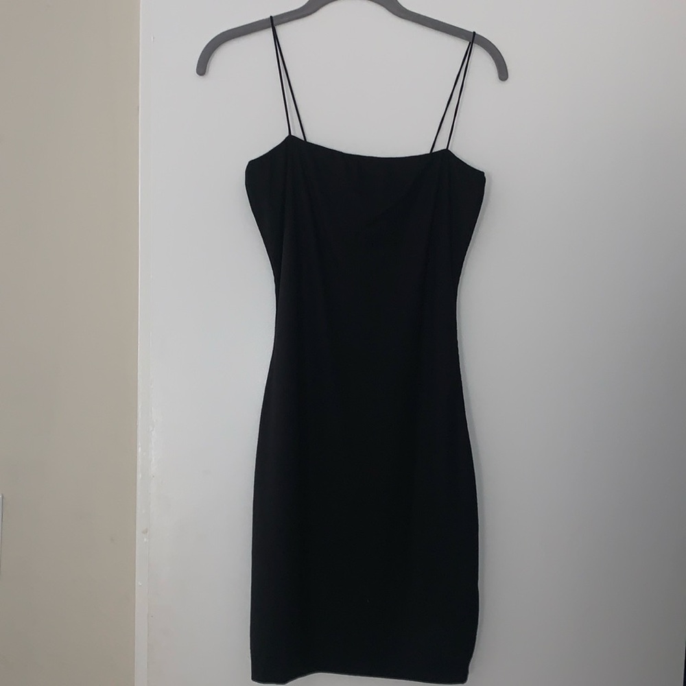 LOVE TREE NWT BLACK RIBBED FORM FITTING DRESS SIZE LARGE